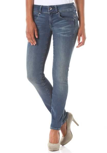 G-Star Midge Cody Mid Moda Skinny Slander Grigio Superstretch - Blu Donna Sottile Jeans (I7078)